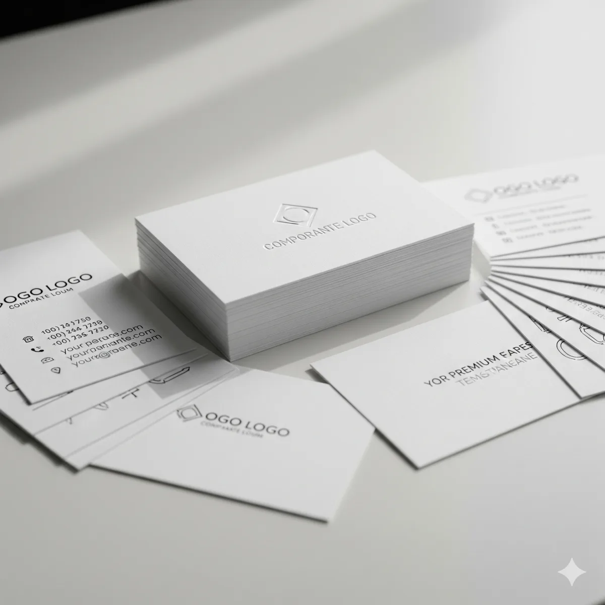 Stack of freshly printed business cards