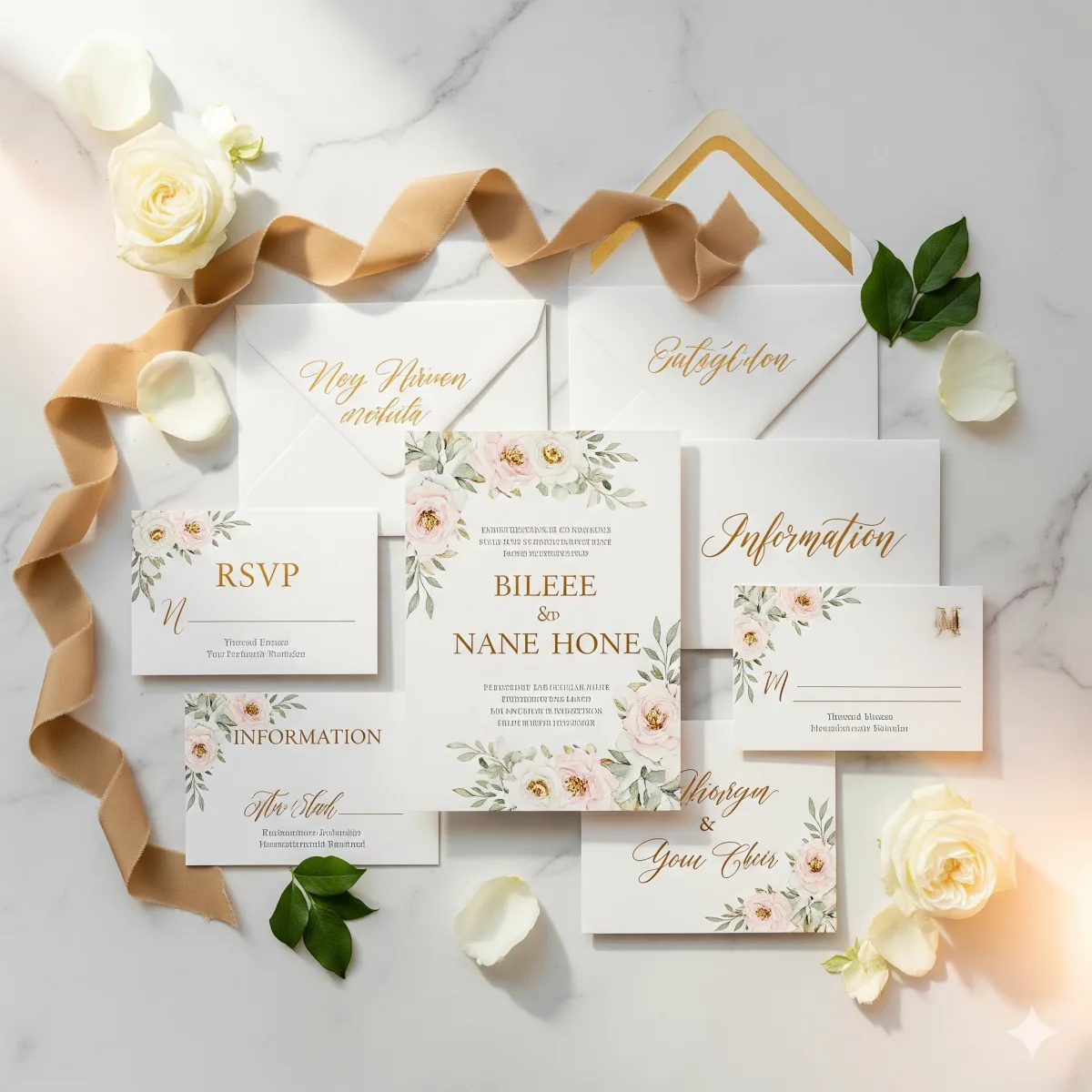Custom wedding invitation suite